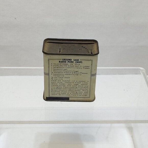 Frenchs Rubbed Sage Ground Spice Metal Tin Can Kitchen Deco RT French Co Vintage - Picture 2 of 7